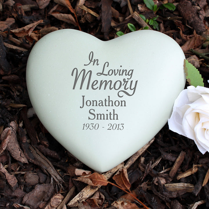 Buy Personalised In Loving Memory Heart Memorial available now at www.giftsfinder.co.uk