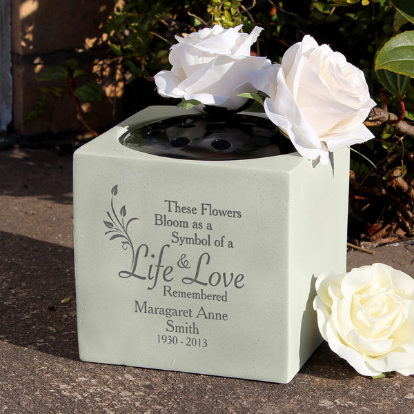 Buy Personalised Life & Love Memorial Vase available now at www.giftsfinder.co.uk