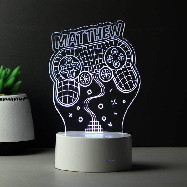 Buy Personalised Name Gaming LED Colour Changing Night Light at www.giftsfinder.co.uk