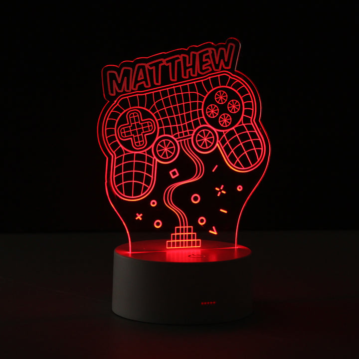 Buy Personalised Name Gaming LED Colour Changing Night Light at www.giftsfinder.co.uk