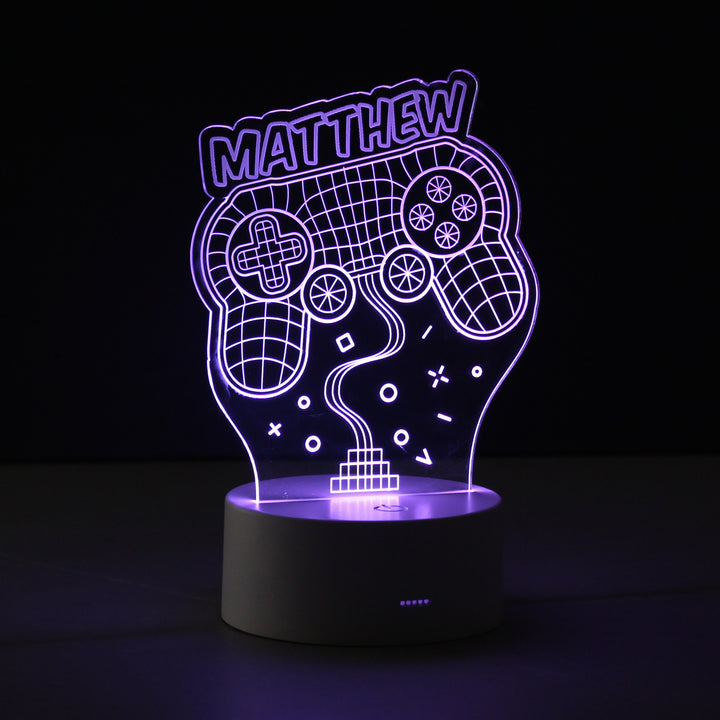 Buy Personalised Name Gaming LED Colour Changing Night Light at www.giftsfinder.co.uk