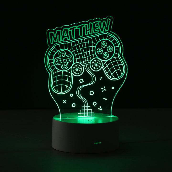 Buy Personalised Name Gaming LED Colour Changing Night Light at www.giftsfinder.co.uk