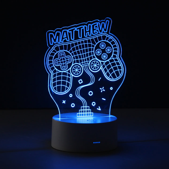 Buy Personalised Name Gaming LED Colour Changing Night Light at www.giftsfinder.co.uk