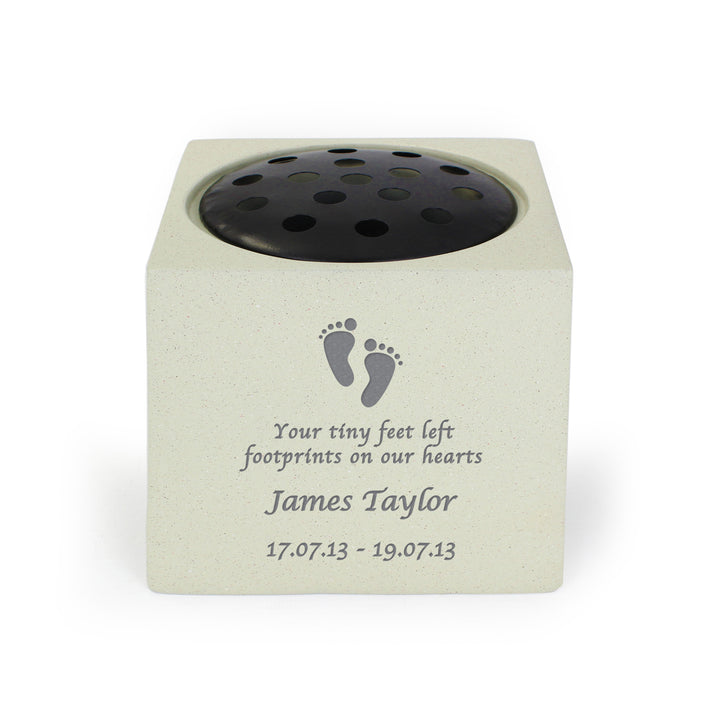 Buy Personalised Footprints Memorial Vase available now at www.giftsfinder.co.uk