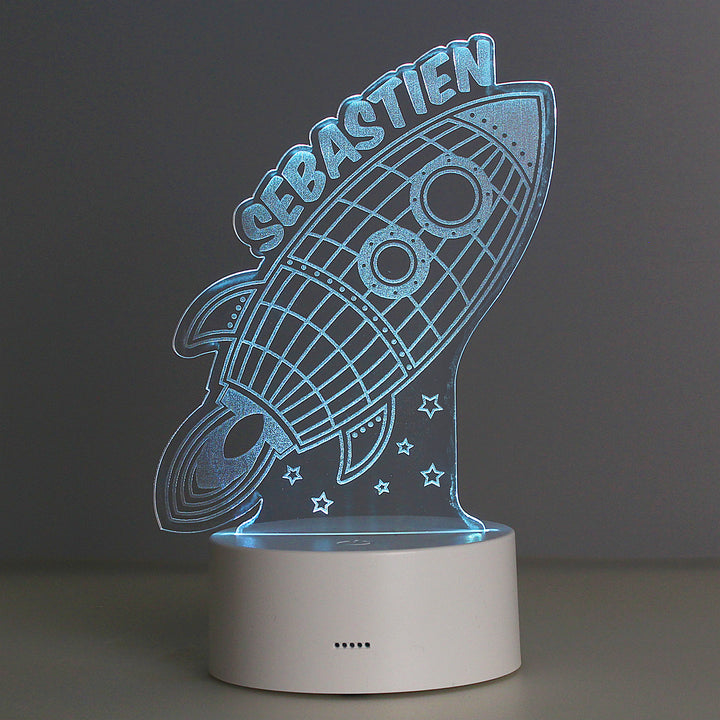 Buy Personalised Rocket LED Colour Changing Wireframe Night Light at www.giftsfinder.co.uk