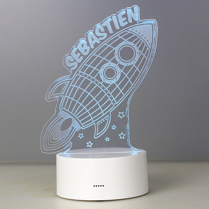 Buy Personalised Rocket LED Colour Changing Wireframe Night Light at www.giftsfinder.co.uk