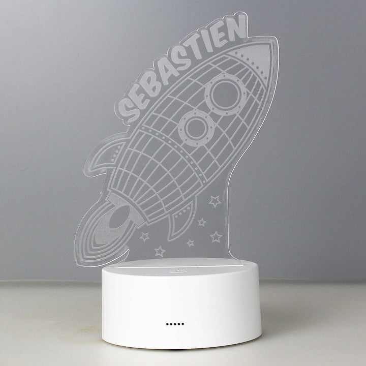 Buy Personalised Rocket LED Colour Changing Wireframe Night Light at www.giftsfinder.co.uk