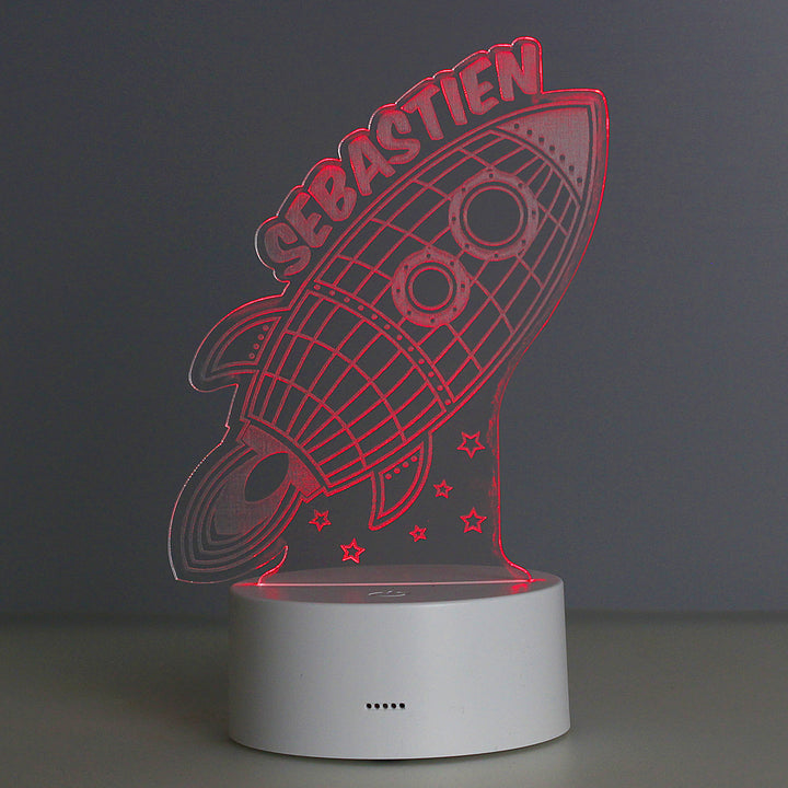 Buy Personalised Rocket LED Colour Changing Wireframe Night Light at www.giftsfinder.co.uk