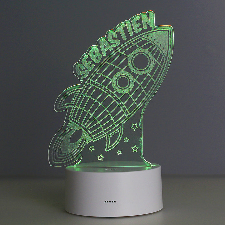 Personalised Space Rocket LED Colour Changing Wireframe Night Light in gift category LED Lights, Candles & Decorations