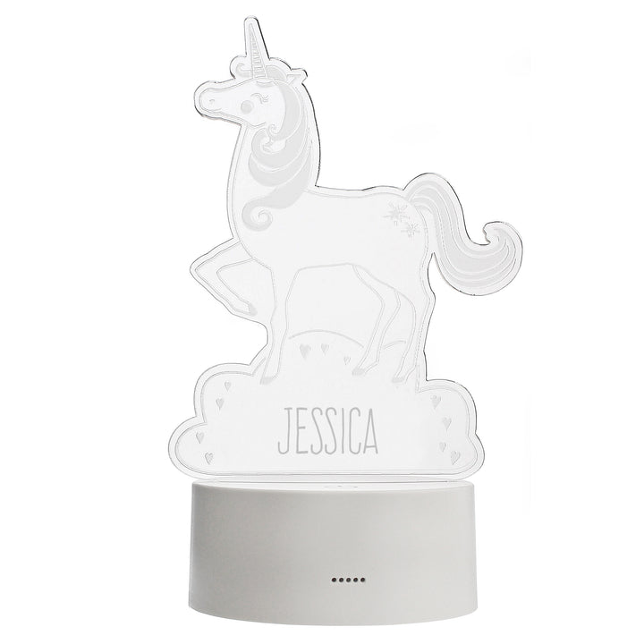 Buy Personalised Unicorn LED Colour Changing Night Light at www.giftsfinder.co.uk