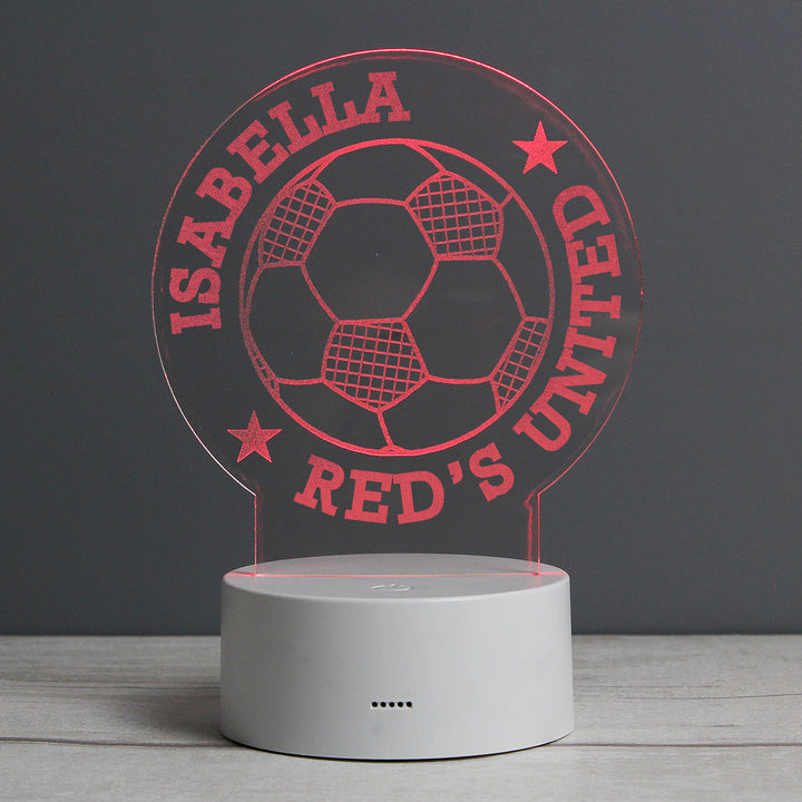 Personalised Football LED Colour Changing Desk Night Light - part of the Gifts Finder Personalised Night Lights collection