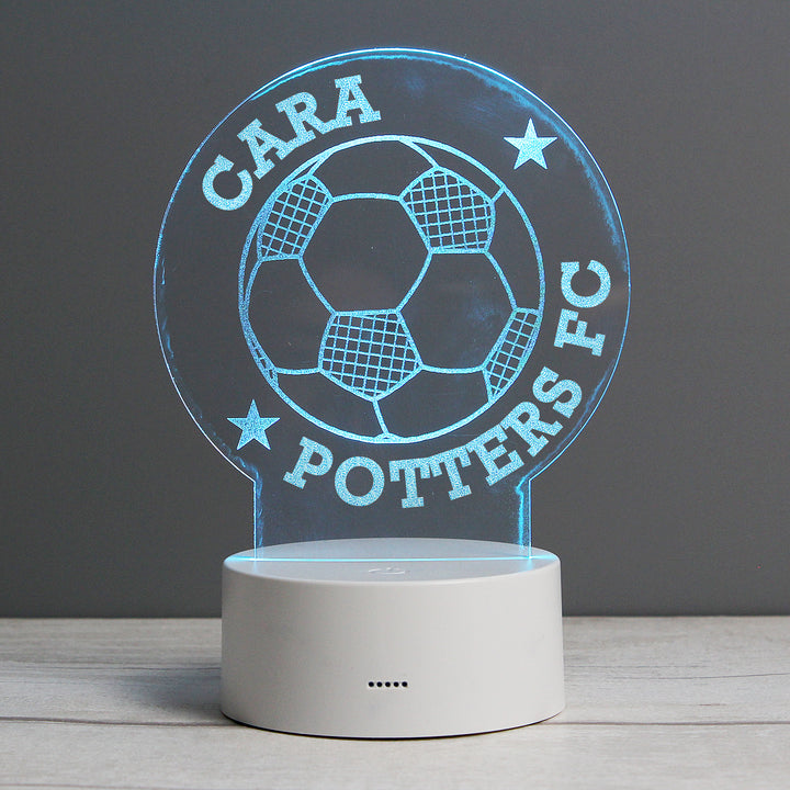 Personalised Football LED Colour Changing Desk Night Light - part of the Gifts Finder Personalised Night Lights collection