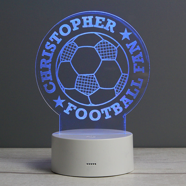 Personalised Football LED Colour Changing Desk Night Light - part of the Gifts Finder Personalised Night Lights collection