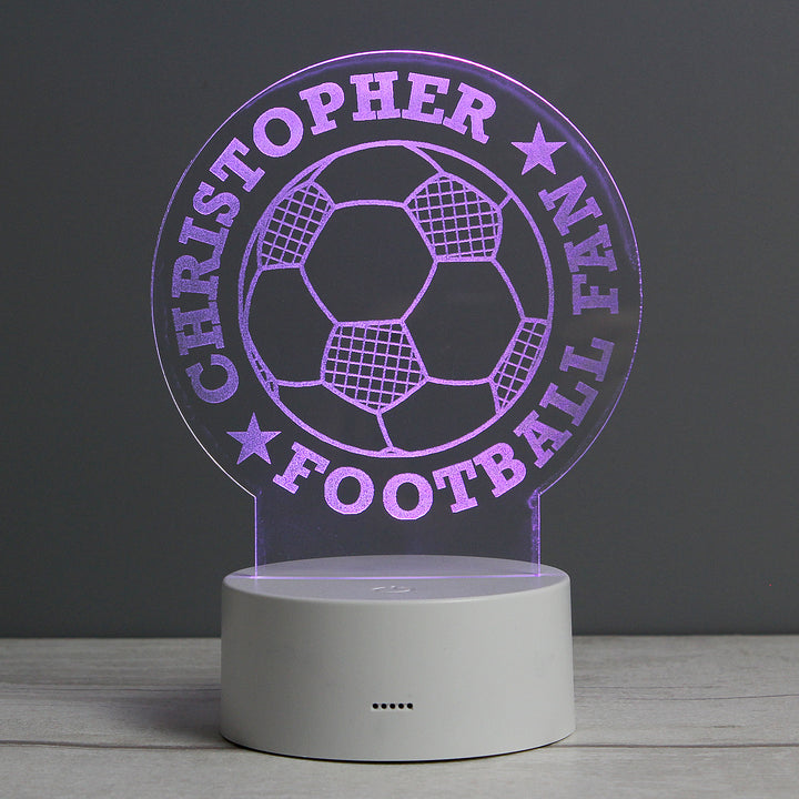 Personalised Football LED Colour Changing Desk Night Light - part of the Gifts Finder Personalised Night Lights collection