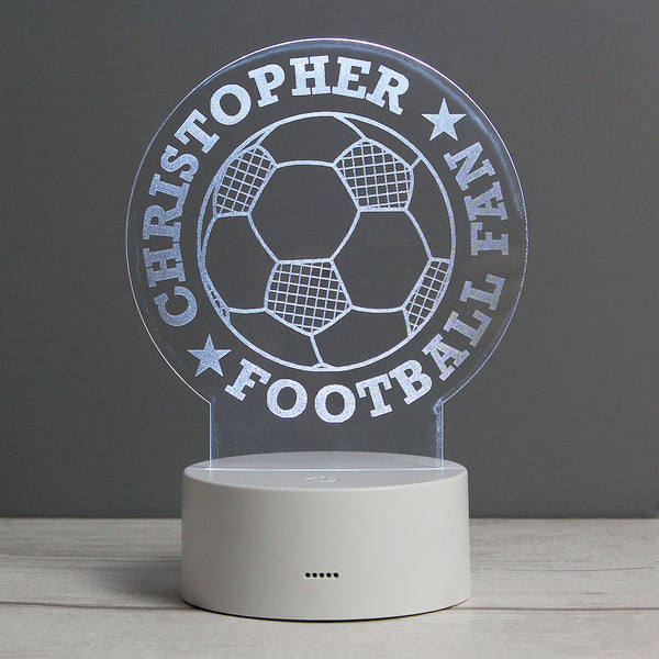 Buy Personalised Football LED Colour Changing Desk Night Light at www.giftsfinder.co.uk