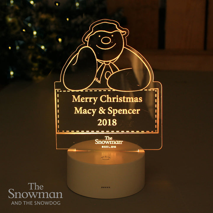 Buy Personalised The Snowman LED Colour Changing Decoration & Night Light at www.giftsfinder.co.uk