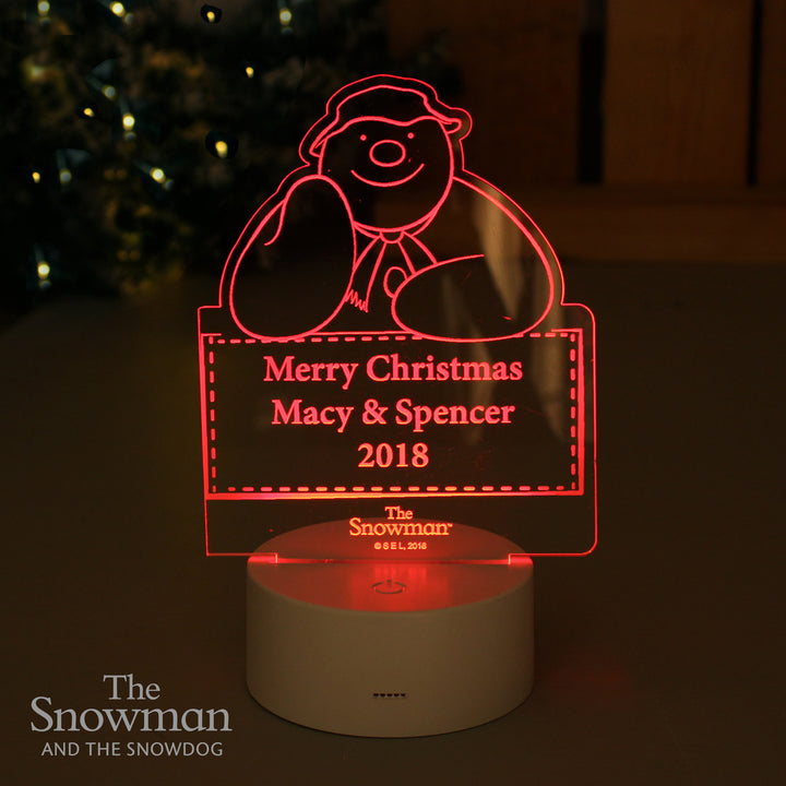 Buy Personalised The Snowman LED Colour Changing Decoration & Night Light at www.giftsfinder.co.uk