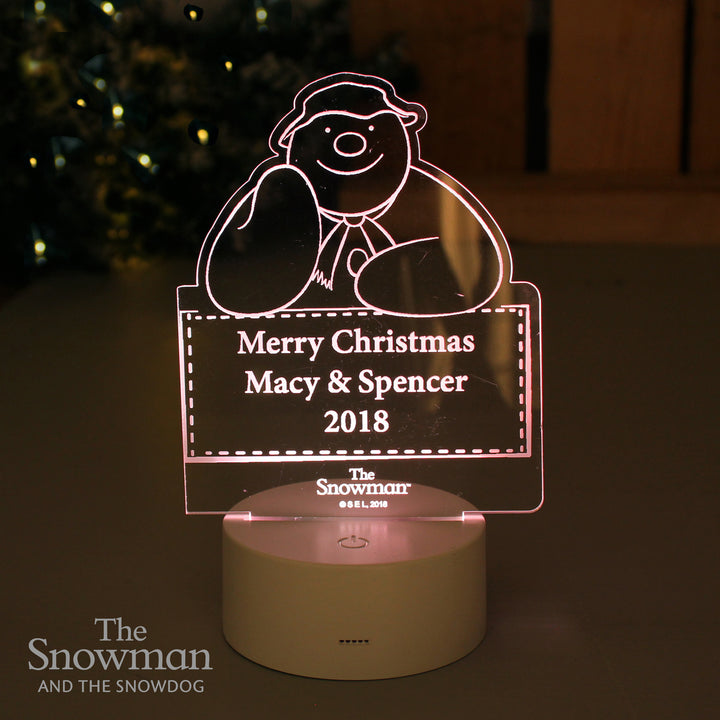 Buy Personalised The Snowman LED Colour Changing Decoration & Night Light at www.giftsfinder.co.uk