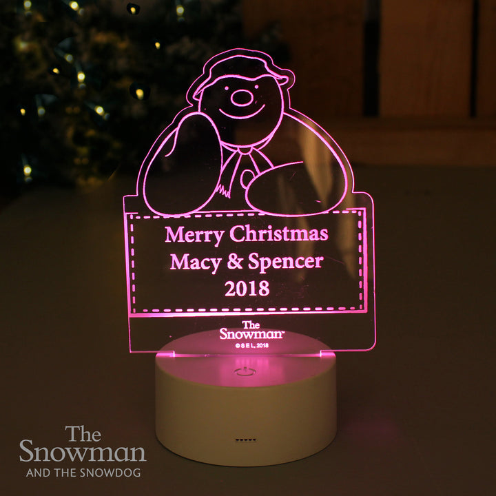 Buy Personalised The Snowman LED Colour Changing Decoration & Night Light at www.giftsfinder.co.uk