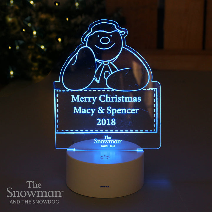 Buy Personalised The Snowman LED Colour Changing Decoration & Night Light at www.giftsfinder.co.uk