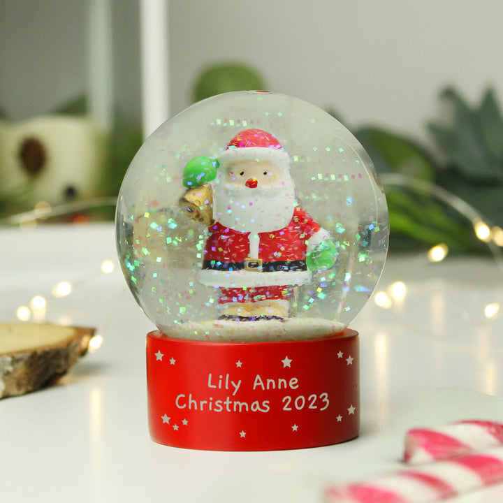 Personalised Santa Snow Globe - part of the Gifts Finder Personalised Snow Globes collection