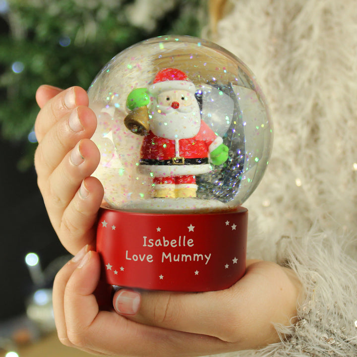 Personalised Santa Snow Globe - part of the Gifts Finder Personalised Snow Globes collection