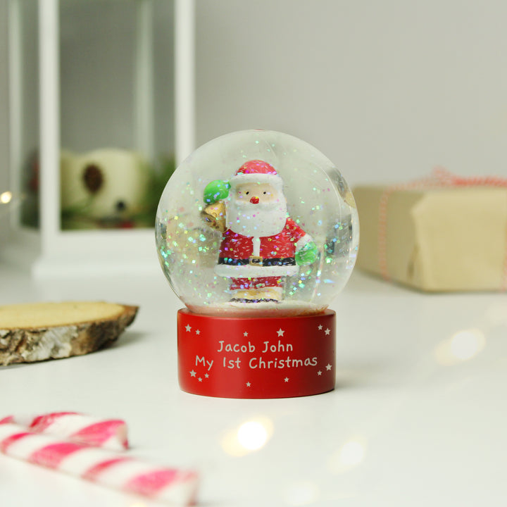 Personalised Santa Snow Globe - part of the Gifts Finder Personalised Snow Globes collection