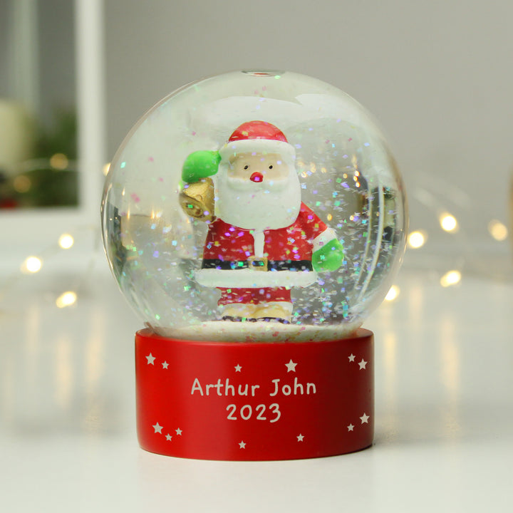 Personalised Santa Snow Globe - part of the Gifts Finder Personalised Snow Globes collection