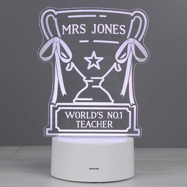 Buy Personalised Trophy LED Colour Changing Night Light at www.giftsfinder.co.uk