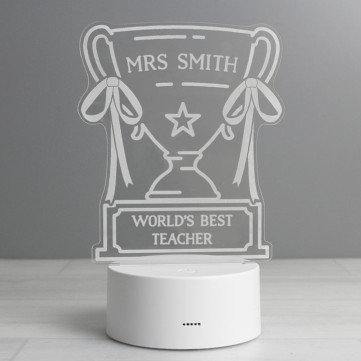 Buy Personalised Trophy LED Colour Changing Night Light at www.giftsfinder.co.uk