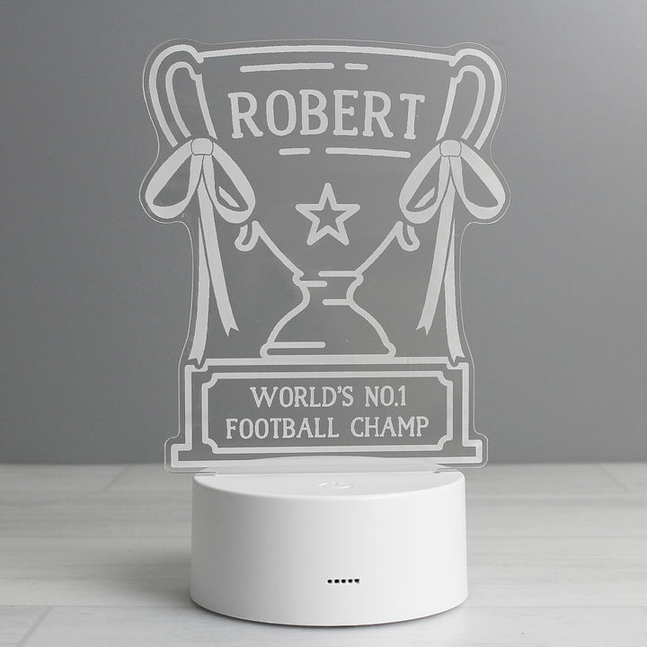 Buy Personalised Trophy LED Colour Changing Night Light at www.giftsfinder.co.uk