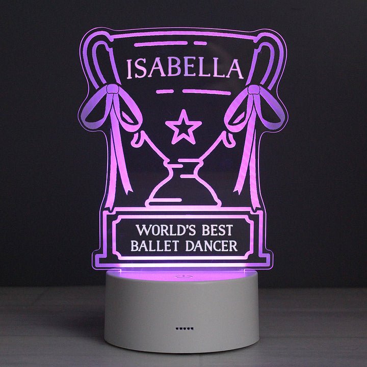 Buy Personalised Trophy LED Colour Changing Night Light at www.giftsfinder.co.uk