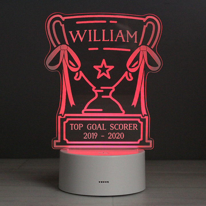 Buy Personalised Trophy LED Colour Changing Night Light at www.giftsfinder.co.uk