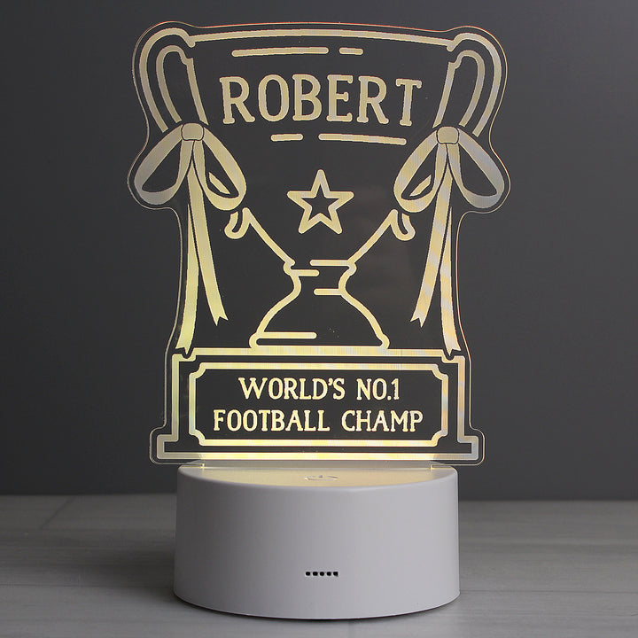 Buy Personalised Trophy LED Colour Changing Night Light at www.giftsfinder.co.uk