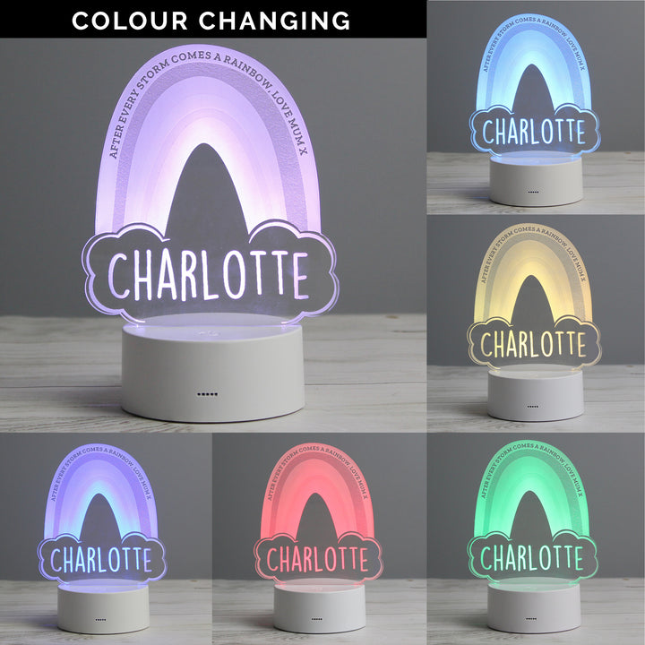 Buy Personalised Rainbow LED Colour Changing Night Light at www.giftsfinder.co.uk