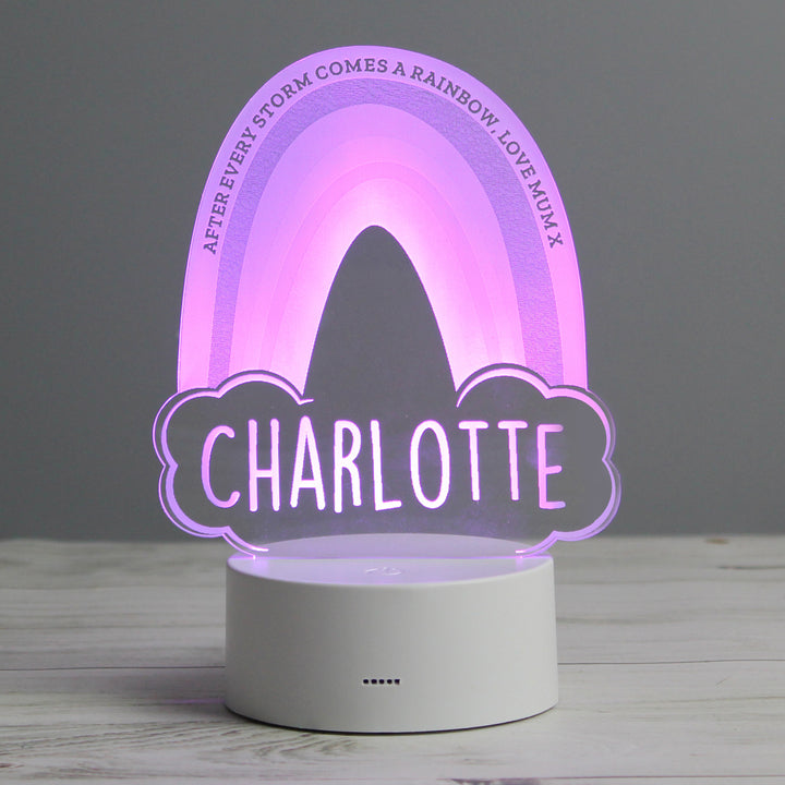 Buy Personalised Rainbow LED Colour Changing Night Light at www.giftsfinder.co.uk