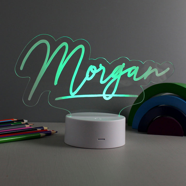 Personalised Free Text LED Colour Changing Desk Night Light - part of the Gifts Finder Personalised Ornaments & Keepsakes collection