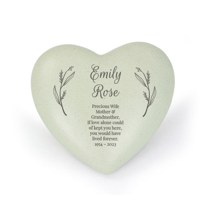 Personalised Free Text Heart Memorial - part of the Gifts Finder Personalised Memorials collection