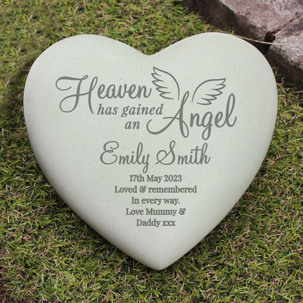 Buy Personalised Little Angel Heart Memorial available now at www.giftsfinder.co.uk