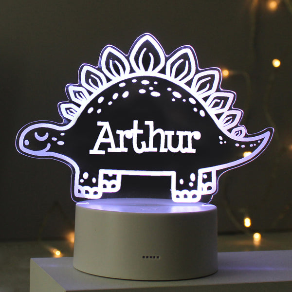 Buy Personalised Dinosaur LED Colour Changing Night Light available now at www.giftsfinder.co.uk