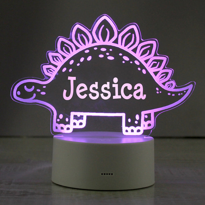 Personalised Dinosaur LED Colour Changing Night Light - part of the Gifts Finder Personalised Childrens Night Lights & Lamps collection