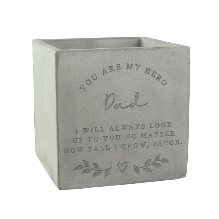 Buy Personalised Free Text Concrete Plant Pot available now at www.giftsfinder.co.uk