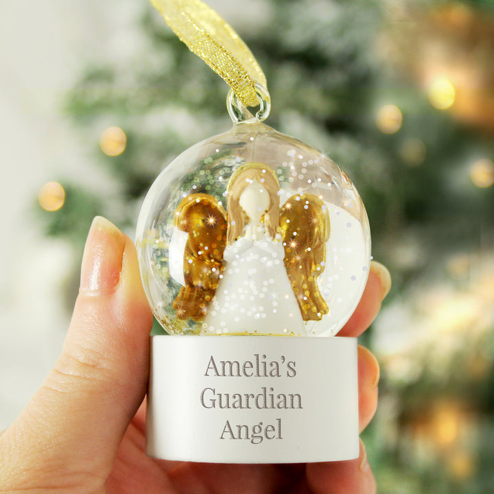 Buy Personalised Angel Message Glitter Snow Globe available now at www.giftsfinder.co.uk