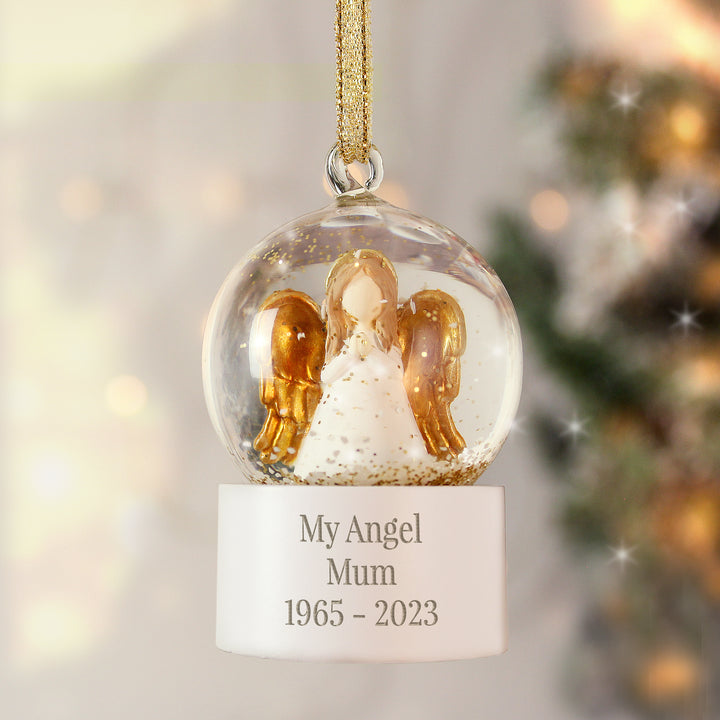 Buy Personalised Angel Message Glitter Snow Globe available now at www.giftsfinder.co.uk