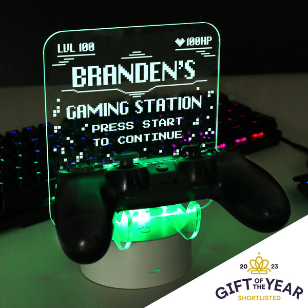 Buy Personalised Gaming Controller Holder LED Colour Changing Light available now at www.giftsfinder.co.uk