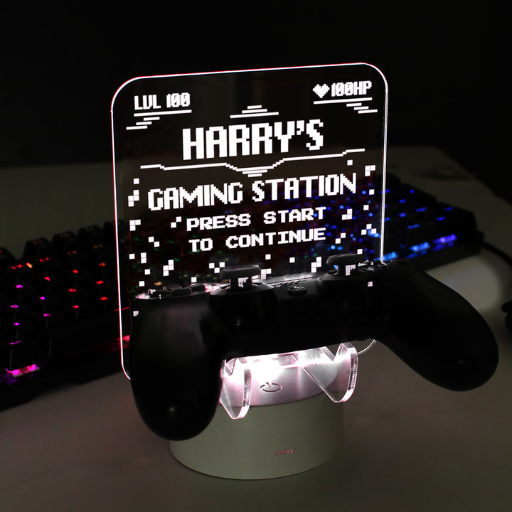 Personalised Gaming Controller Holder LED Colour Changing Light - part of the Gifts Finder Personalised Christmas Decorations collection