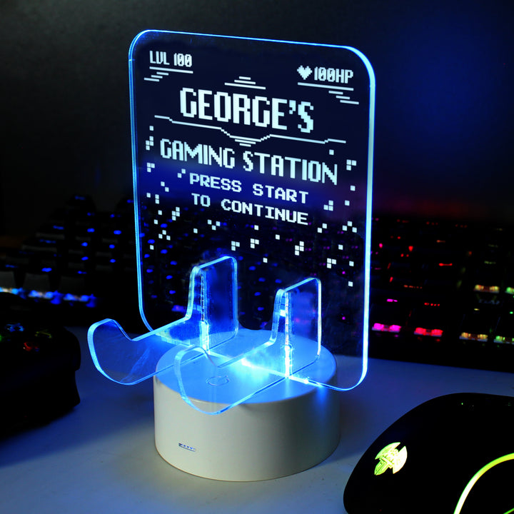 Personalised Gaming Controller Holder LED Colour Changing Light - part of the Gifts Finder Personalised Christmas Decorations collection