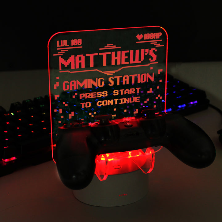 Personalised Gaming Controller Holder LED Colour Changing Light - part of the Gifts Finder Personalised Christmas Decorations collection