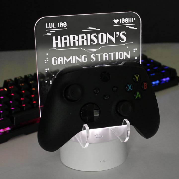 Personalised Gaming Controller Holder LED Colour Changing Light - part of the Gifts Finder Personalised Christmas Decorations collection