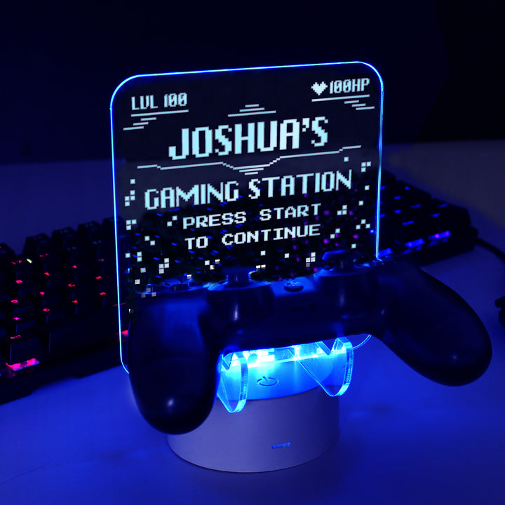 Personalised Gaming Controller Holder LED Colour Changing Light - part of the Gifts Finder Personalised Christmas Decorations collection